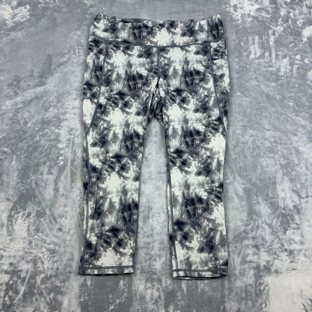 J. Jill Fit Performance Leggings Womens Size XL Gray Tie Dye Stretch Athleisure